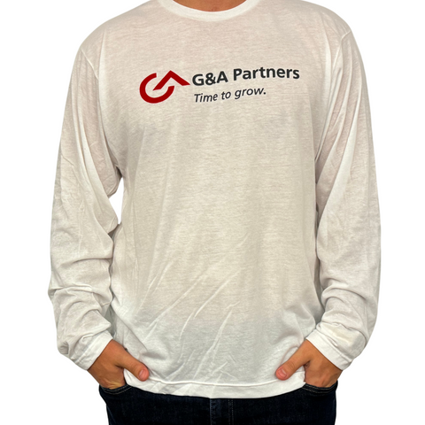 Long-sleeve White G&A T-shirt (Unisex)