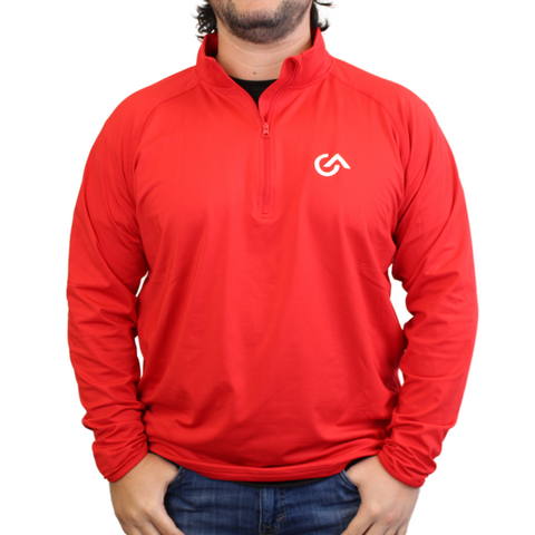 Red G&A Pullover 1/4 Zip (Unisex)